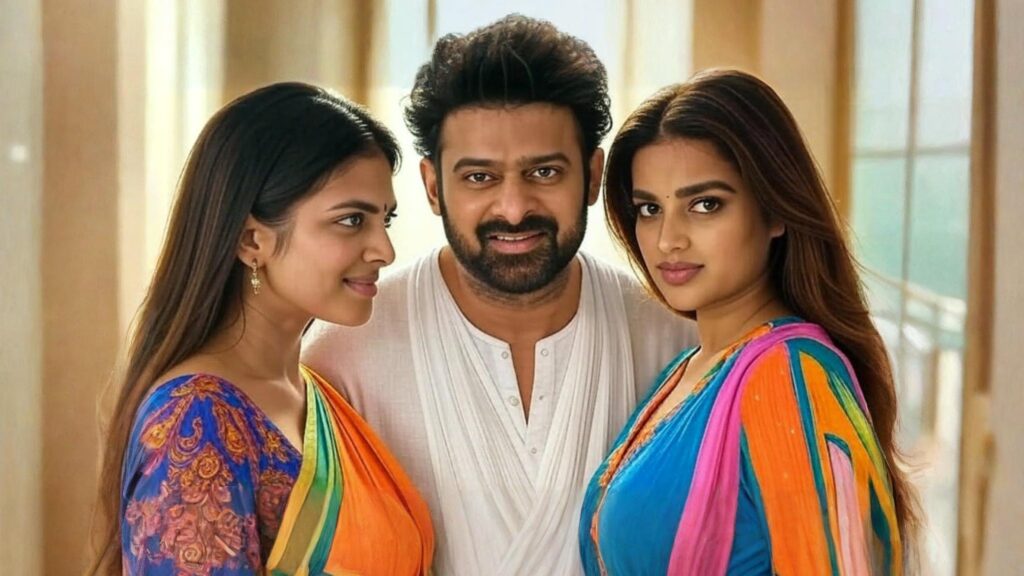 Malavika Mohanan and Prabhas in a scene from The Raja Saab